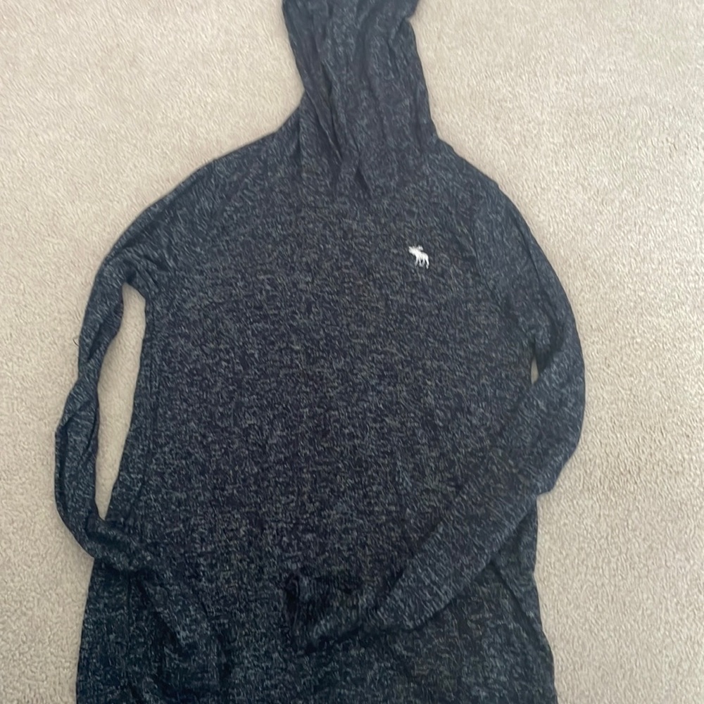 abercrombie kids navy long sleeve sweater with hood! with logo, great condition!